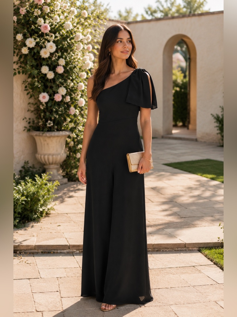 Sachin & Babi Chelsea Gown One Shoulder Black